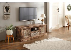 4067474671118 - Lowboard HOME AFFAIRE Maneesh Sideboards Gr B H T 135 cm x 50 cm x 45 cm beige (naturfarben) Lowboards aus massivem Mangoholz und mit Stauraummöglichkeiten Breite 135 cm