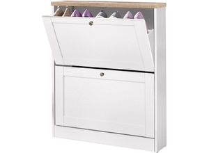4067474678674 - Home affaire Schuhschrank »Heide« Breite 70 cm mit 2 Klappen und Facettenfront