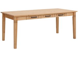 4067474681858 - Esstisch HOME AFFAIRE Anabel Tische Gr B H T 180 cm x 75 cm x 90 cm beige (natur natur) Home Affaire aus massiver Kiefer 6 Schubladen unter der Tischplatte Breite 180 cm