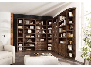 4067474774314 - Bücherregal HOME AFFAIRE Soeren Regale Gr H T 220 cm x 33 cm 6 St braun (dunkelbraun) Bücherwand Regal Standregal Standregale Regale aus massiver Kiefer in 2 Höhen und Tiefen mit viel Stauraum