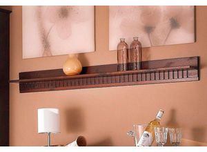 4067475359619 - Wandboard HOME AFFAIRE Lisa braun (dunkelbraun) B130cm H14cm T14cm Massivholz Regale aus schönem massivem Kiefernholz in unterschiedlichen Farbvarianten