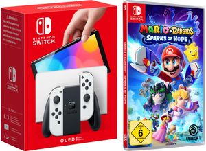 4067475993264 - NINTENDO SWITCH Konsolen-Set OLED Spielekonsolen inkl Mario + Rabbids Sparks of Hope weiß Switch Bestseller