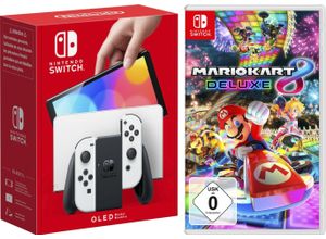 4067475993622 - NINTENDO SWITCH Spielekonsole OLED Spielekonsolen inkl Mario Kart 8 Deluxe weiß Switch Bestseller