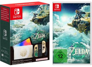 4067475993936 - NINTENDO SWITCH Konsolen-Set OLED The Legend of Zelda TotK Edition + Tears the Kingdom Spielekonsolen schwarz (schwarz gold) Switch