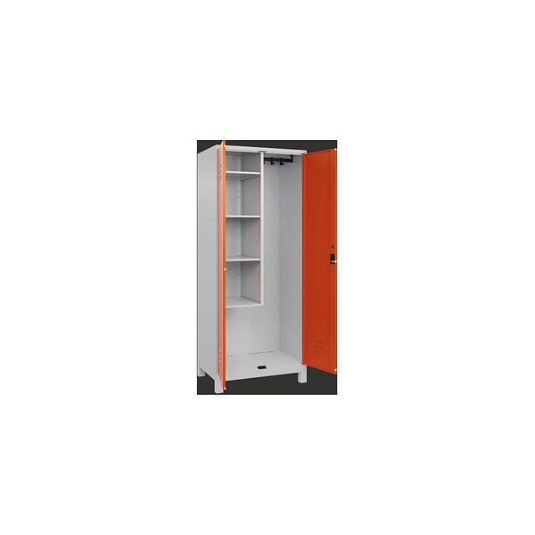 4067521286081 - Putzmittelschrank Classic Plus 080110-02-S10037 lichtgrau reinorange 800 x 500 x 1950 cm aufgebaut 4067521286081 CP