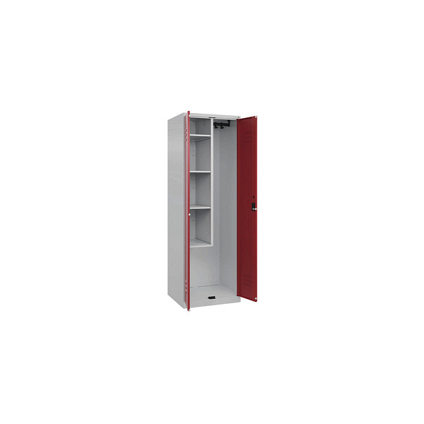 4067521356883 - Putzmittelschrank Classic Plus 080100-00-S10001 rubinrot lichtgrau 600 x 500 x 1850 cm aufgebaut 4067521356883 CP