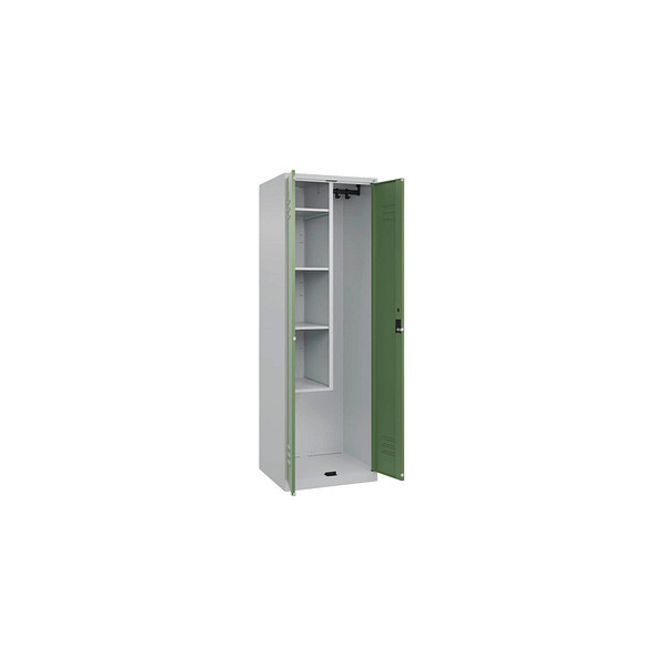 4067521356937 - Putzmittelschrank Classic Plus 080100-00-S10006 resedagrün lichtgrau 600 x 500 x 1850 cm aufgebaut 4067521356937 CP