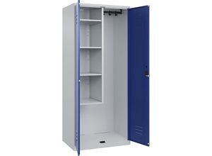 4067521357033 - Putzmittelschrank Classic PLUS 080100-02 S10003 enzianblau lichtgrau 800 x 500 x 1850 cm aufgebaut 4067521357033 CP