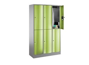 4067521529546 - CP Schließfachschrank S 5000 Resisto vulkangrau viridingrün 8270-372 S10014 6 Schließfächer 1150 x 540 x 1950 cm