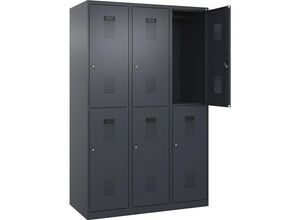 4067521996126 - Doppelstock-Spind Evolo PLUS 3 Abteile grau B 1200 mm mit Bodengleitern Zylinderschloss C+P