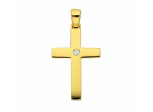 4067551004723 - Kette mit Anhänger ADELIA´S 585 Gold Kreuz Diamant Brillant Halsketten Gr 003 ct Gelbgold 585 goldfarben (gold) Damen Ketten mit Anhänger Schmuckset - Set Halskette