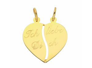 4067551006215 - Kette mit Anhänger ADELIA´S 333 Gold Partneranhänger Halsketten Gr Gelbgold 333 goldfarben (gold) Damen Ketten mit Anhänger Schmuckset - Set Halskette