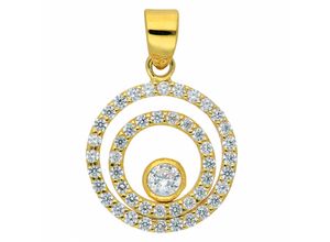 4067551008059 - Kette mit Anhänger ADELIA´S 333 Gold Zirkonia Halsketten Gr Gelbgold 333 goldfarben (gold) Damen Ketten mit Anhänger Schmuckset - Set Halskette