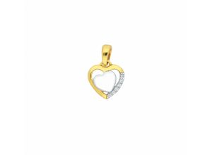 4067551008653 - Kette ohne Anhänger ADELIA´S 333 Gold Herz mit Zirkonia Halsketten goldfarben (gold) Damen Ketten ohne Anhänger Schmuckset - Set mit Halskette