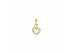 4067551008851 - Kette ohne Anhänger ADELIA´S 333 Gold Herz mit Zirkonia Halsketten Gr Gelbgold 333 goldfarben (gold) Damen Ketten ohne Anhänger Schmuckset - Set mit Halskette