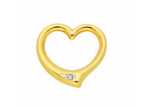 4067551009513 - Kette mit Anhänger ADELIA´S 333 Gold Swingheart Diamant Halsketten Gr 0005 ct goldfarben (gold) Damen Ketten mit Anhänger Schmuckset - Set Halskette