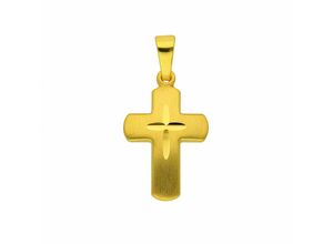 4067551011974 - Kette mit Anhänger ADELIA´S 585 Gold Kreuz Anhänger Halsketten Gr Gelbgold 585 goldfarben (gold) Damen Ketten mit Anhänger Schmuckset - Set Halskette