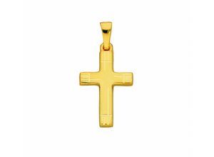 4067551011998 - Kette mit Anhänger ADELIA´S 585 Gold Kreuz Anhänger Halsketten Gr Gelbgold 585 goldfarben (gold) Damen Ketten mit Anhänger Schmuckset - Set Halskette