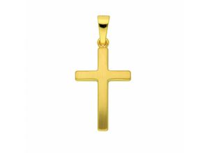 4067551012193 - Kette mit Anhänger ADELIA´S 585 Gold Kreuz Anhänger Halsketten Gr Gelbgold 585 goldfarben (gold) Damen Ketten mit Anhänger Schmuckset - Set Halskette