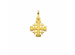 4067551012322 - Kette mit Anhänger ADELIA´S 585 Gold Kreuz Jerusalem Halsketten Gr Gelbgold 585 goldfarben (gold) Damen Ketten mit Anhänger Schmuckset - Set Halskette