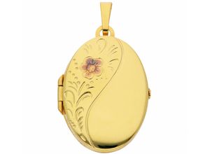 4067551016085 - Kette mit Anhänger ADELIA´S 333 Gold Medaillon Anhänger Halsketten goldfarben (gold) Damen Ketten mit Anhänger Schmuckset - Set Halskette