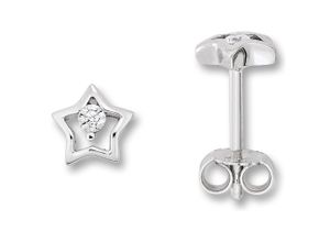 4067551162294 - Paar Ohrhänger Zirkonia Stern Ohrringe Ohrstecker aus 925 Silber Gr Kinder Silber 925 (Sterlingsilber) silberfarben (silber) Damen Silber Schmuck Stern