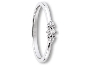 4067551164250 - Diamantring 01 ct Diamant Brillant Ring aus 585 Weißgold Fingerringe Gr 48 mit Diamant Weißgold 585-Diamanten silberfarben (silber) Damen Diamantringe Gold Schmuck