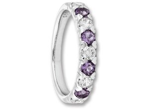 4067551164816 - Silberring Zirkonia & Amethyst Ring aus 925 Silber Fingerringe Gr 52 mit Zirkonia Silber 925 (Sterlingsilber) silberfarben (silber) Damen Silber Schmuck