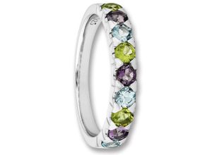 4067551164861 - Silberring Amethyst & Peridot Blau Topas Ring aus 925 Silber Fingerringe Gr 52 Silber 925 (Sterlingsilber) silberfarben (silber) Damen Silber Schmuck