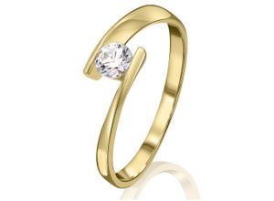 4067551219073 - Goldring Zirkonia Ring aus 333 Gelbgold Fingerringe Gr 48 mit Zirkonia Gelbgold 333 goldfarben (gold) Damen Fingerringe Gold Schmuck