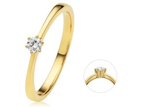 4067551221205 - Diamantring 01 ct Diamant Brillant Ring aus 585 Gelbgold Fingerringe Gr 48 Gelbgold 585-Diamanten goldfarben (gold) Damen Diamantringe Gold Schmuck