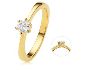 4067551222882 - Diamantring 025 ct Diamant Brillant Ring aus 585 Gelbgold Fingerringe Gr 48 Gelbgold 585-Diamanten goldfarben (gold) Damen Diamantringe Gold Schmuck