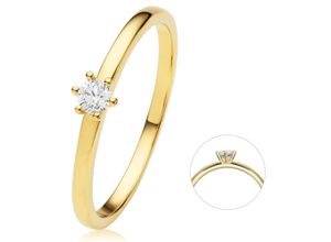 4067551223322 - Diamantring 01 ct Diamant Brillant Ring aus 585 Gelbgold Fingerringe Gr 48 Gelbgold 585-Diamanten goldfarben (gold) Damen Diamantringe Gold Schmuck