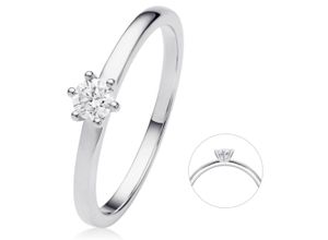 4067551224329 - Diamantring 02 ct Diamant Brillant Ring aus 750 Weißgold Fingerringe Gr 50 Weißgold 750-Diamanten silberfarben (silber) Damen Diamantringe Gold Schmuck