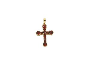 4067551387475 - Ketten-Anhänger ADELIA´S 333 Gold Anhänger Kreuz Schmuckanhänger Gr Gelbgold 333 rot Damen Anhänger mit Granat Goldschmuck für & Herren