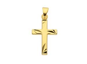 4067551388625 - Ketten-Anhänger ADELIA´S 585 Gold Kreuz Anhänger Schmuckanhänger Gr Gelbgold 585 goldfarben (gold) Damen Anhänger Goldschmuck für & Herren