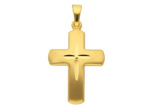 4067551388793 - Ketten-Anhänger ADELIA´S 333 Gold Kreuz Anhänger Schmuckanhänger Gr Gelbgold 333 goldfarben (gold) Damen Anhänger Goldschmuck für & Herren