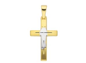 4067551388946 - Ketten-Anhänger ADELIA´S 333 Gold Kreuz Anhänger Schmuckanhänger Gr Weißgold 333 goldfarben (gold) Damen Anhänger Goldschmuck für & Herren