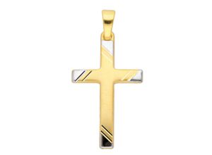 4067551388977 - Ketten-Anhänger ADELIA´S 585 Gold Kreuz Anhänger Schmuckanhänger Gr Gelbgold 585 goldfarben (gold) Damen Anhänger Goldschmuck für & Herren