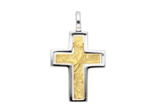 4067551389165 - Ketten-Anhänger ADELIA´S 333 Gold Kreuz Anhänger Schmuckanhänger Gr Weißgold 333-Gelbgold 333 goldfarben (gold) Damen Anhänger Goldschmuck für & Herren