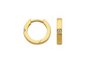 4067551393858 - Paar Ohrhänger ADELIA´S 925 Silber Ohrringe Creolen Ø 12 mm Gr Damen Silber 925 (Sterlingsilber) goldfarben (vergoldet) Damen mit Zirkonia Silberschmuck für