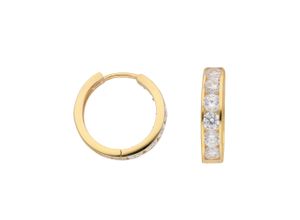 4067551395937 - Paar Ohrhänger ADELIA´S 333 Gold Ohrringe Creolen Ø 157 mm Gr Damen Gelbgold 333 goldfarben (gold) Damen Ohrhänger mit Zirkonia Goldschmuck für