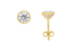 4067551396446 - Paar Ohrhänger ADELIA´S 333 Gold Ohrringe Ohrstecker Ø 6 mm Gr Damen Gelbgold 333 goldfarben (gold) Damen Ohrhänger mit Zirkonia Goldschmuck für