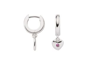 4067551397665 - Paar Ohrhänger ADELIA´S 925 Silber Ohrringe Creolen Herz Ø 119 mm Gr Damen Silber 925 (Sterlingsilber) bunt Damen mit Zirkonia Silberschmuck für