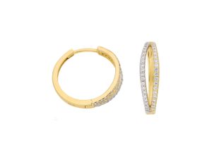 4067551400020 - Paar Ohrhänger ADELIA´S 333 Gold Ohrringe Creolen Gr Damen Gelbgold 333 goldfarben (gold) Damen Ohrhänger mit Zirkonia Goldschmuck für