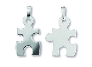 4067551505350 - Kette mit Anhänger Puzzle aus 925 Silber Halsketten Gr Silber 925 (Sterlingsilber) silberfarben (silber) Damen Ketten mit Anhänger Schmuckset - Set verstellbarer Halskette