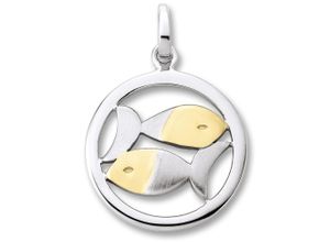 4067551505787 - Kette mit Anhänger Fische Sternzeichen aus 925 Silber Halsketten Gr Silber 925 (Sterlingsilber) silberfarben (silber) Damen Ketten mit Anhänger Schmuckset - Set verstellbarer Halskette