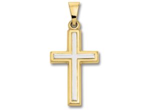 4067551506081 - Kette mit Anhänger Kreuz aus 333 Gelbgold Halsketten Gr Gelbgold 333 goldfarben (gold) Damen Ketten mit Anhänger Schmuckset - Set verstellbarer Halskette