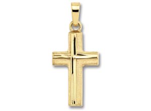 4067551506159 - Kette mit Anhänger Kreuz aus 333 Gelbgold Halsketten Gr Gelbgold 333 goldfarben (gold) Damen Ketten mit Anhänger Schmuckset - Set verstellbarer Halskette