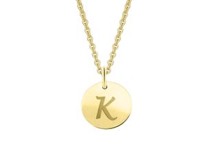 4067551506821 - Kette mit Anhänger Buchstabe K Buchstaben aus 333 Gelbgold Ø 110 mm Halsketten Gr Gelbgold 333 goldfarben (gold) Damen Ketten mit Anhänger Schmuckset - Set verstellbarer Halskette